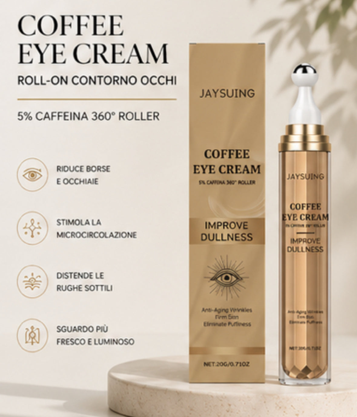 Crema Contorno Occhi Roll-on con Caffeina